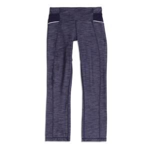 Lululemon Ride On Crop Cycling Pant in Deep‎ Indigo Blue Denim Luon Size 2